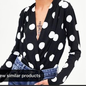 Polka dot long sleeve bodysuit